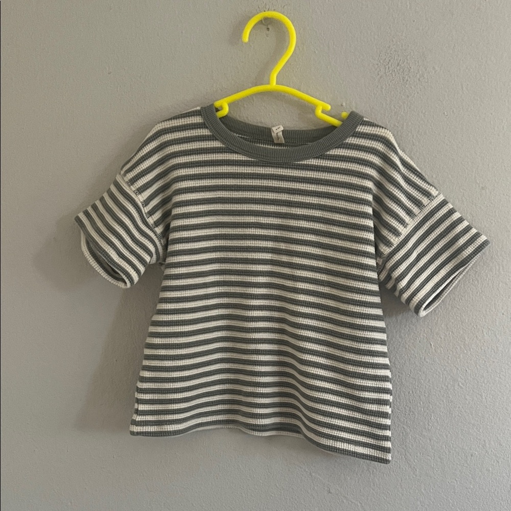 Quincy Mae short sleeve dropped shoulder waffle top